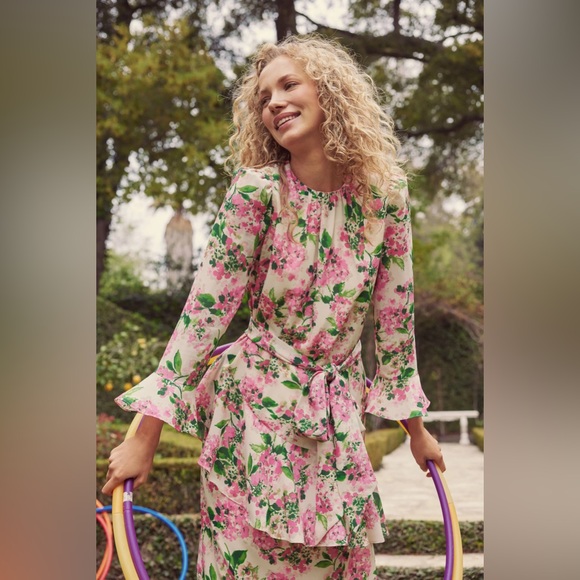 Tuckernuck Gossamer Pink Hydrangea Sasha Dress size L - Picture 3 of 7